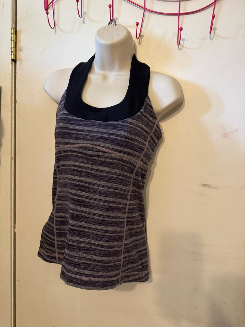 lululemon athletica Purple & Black Striped Racerback Tank